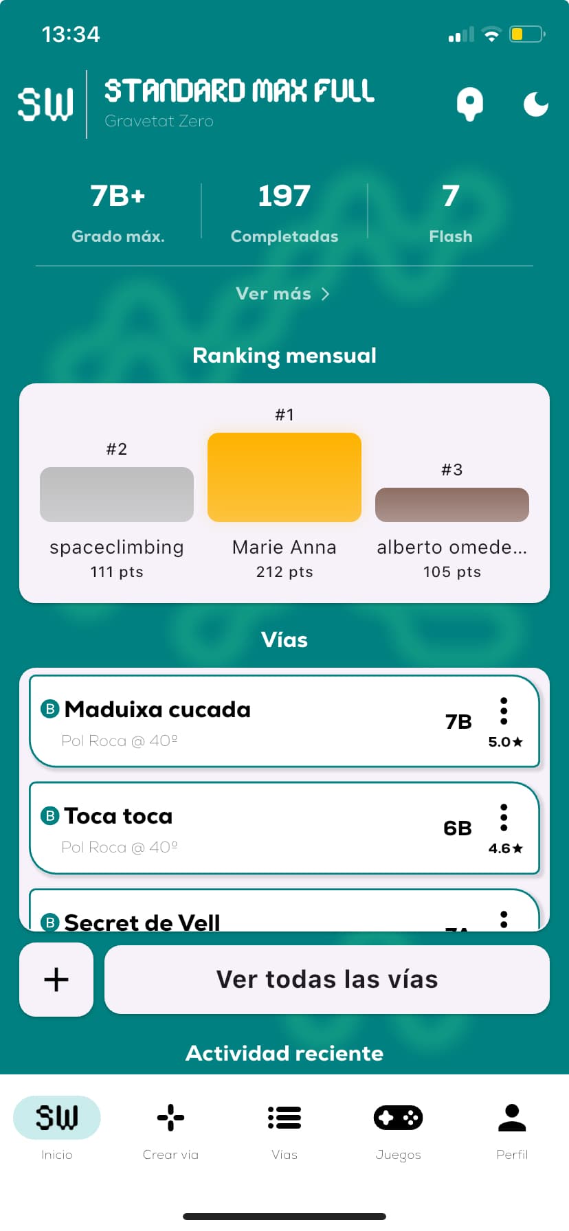 Pantalla de inicio de la app Shiny Wall